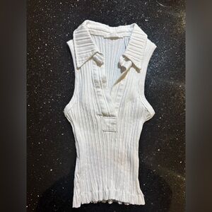 Helmut Lang Ribbed Sleeveless Blouse